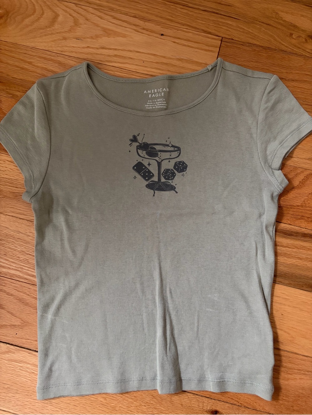 American Eagle Outfitters Sage Green Short Sleeve Graphic Tee